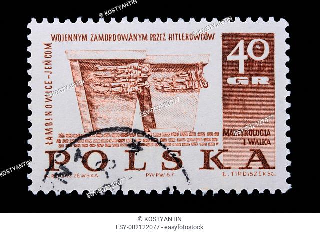 Poland - CIRCA 1967: A stamp - Murdered