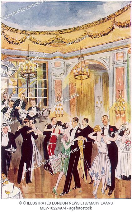 This illustration shows an evening dance in 1928