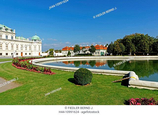 Castle, Belvedere, upper Belvedere, park, basin