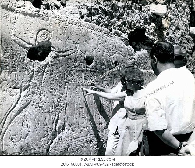 1974 - Engraving on Beit El-Ouali Temple depicting the battles fought by Pharaoh Ramses II. The Temple of Beit el-Wali is a rock-cut Ancient Egyptian temple in...