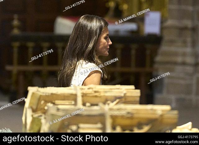 Reina Letizia de España asiste Act of celebration of the 6th Centenary of the Privilege of the Union at St Mary's Cathedral on September 8, 2023 in Pamplona