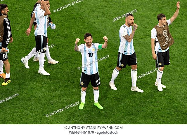 FIFA 2018 World Cup - Nigeria vs Argentina in St Petersburg, Russia Featuring: Lionel Messi, Nicolas Otamendi Where: Saint Petersburg