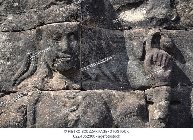 Angkor (Cambodia): relief on the Terrace of the Leper King