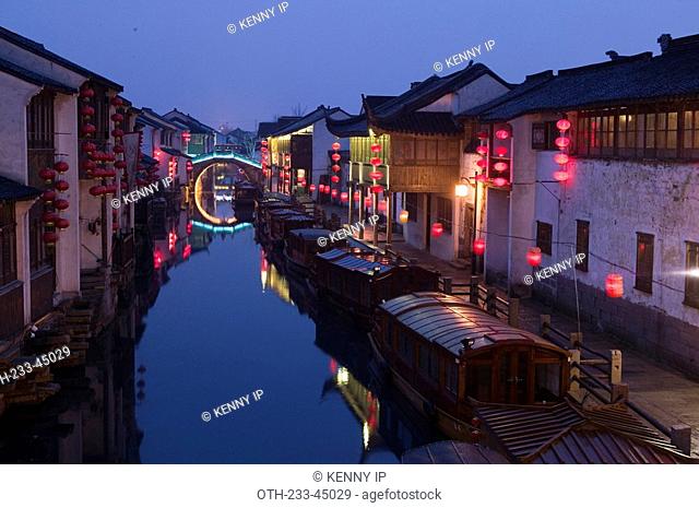 Evening in the anicent street -Shantang Street in Suzhou, China