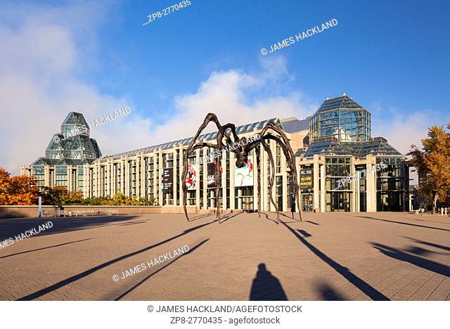 The National Gallery of Canada and the Maman (sculpture) in Ottawa, Ontario, Canada