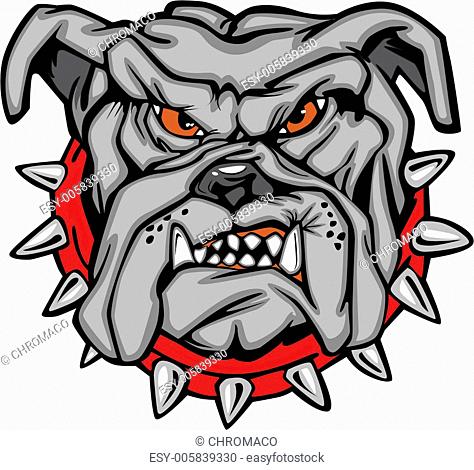 Bulldog Cartoon Face Vector Illustration