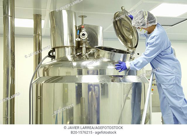 Reactor for manufacturing liquid, Clean room, Pharmaceutical plant, Drug manufacturing plant, Research Center, Pharmacy, Area Health