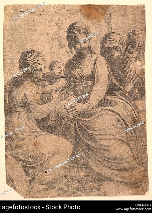 The Virgin and Child accompanied by saints. Artist: Andrea Schiavone (Andrea Meldola) (Italian, Zadar (Zara) ca. 1510?-1563 Venice); Date: ca