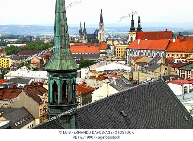 Olomouc overview from the bell tower at the Church of Saint Moritz Czech Republic