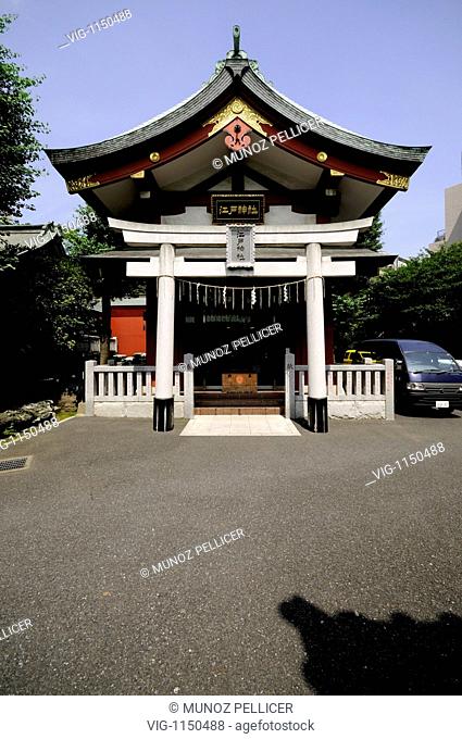 JAPAN, TOKYO, 01.07.2008, Kanda Myojin aka Kanda Shrine complex (Shinto Shrine). The Shrine dates back 1200 years, but the present time structure was rebuilt...
