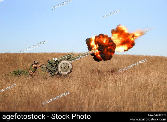 RUSSIA - OCTOBER 30, 2023: A serviceman of SOBR Akhmat, a Chechen-based special operations unit of the Russian National Guard