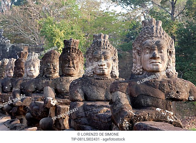 Cambodia, Siem Reap, South gate of Angkor Thom