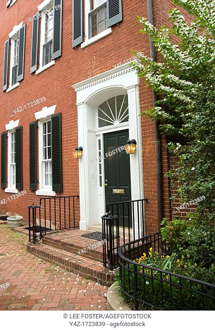 Washington DC, USA: The Georgetown area, known for its shopping and historic brick homes. John and Jacqueline Kennedy house, Marbury House, 3307 N Street NW
