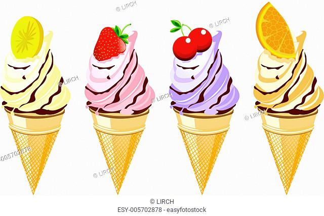 Fruit flavored ice cream