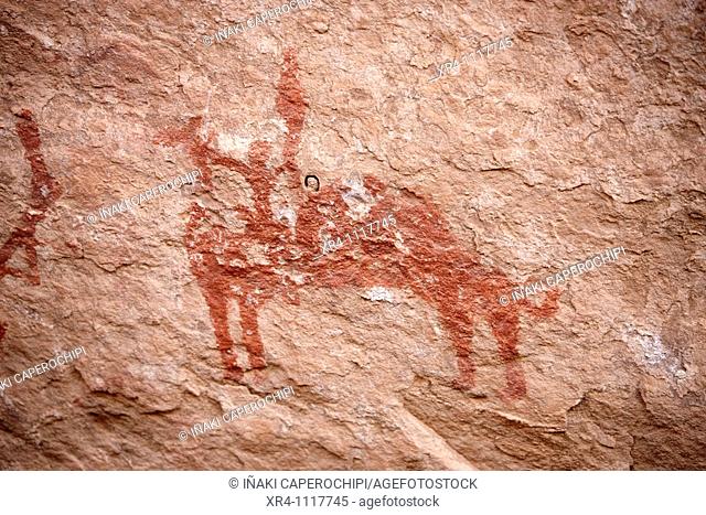 Prehistoric paintings on rock, Akakus National Park, Ghat, Libya