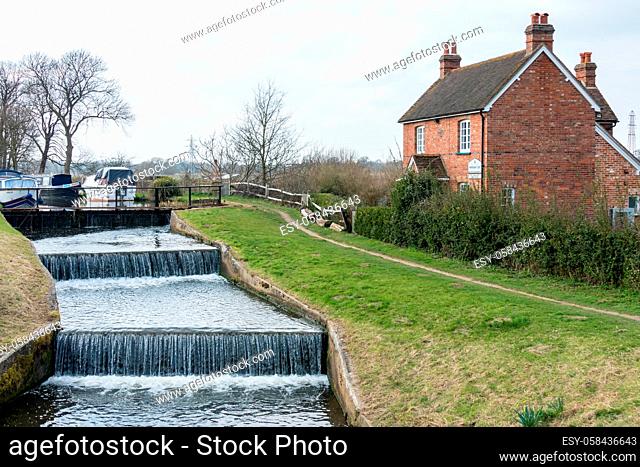 Papercourt Lock on the River Wey Navigations Canal