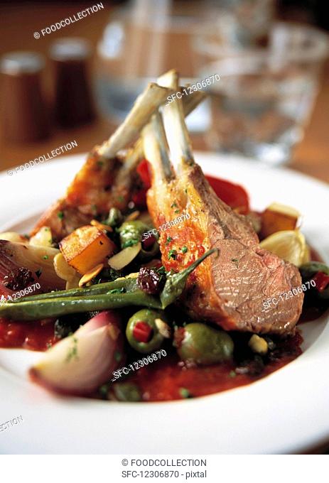 Neck of lamb with olives