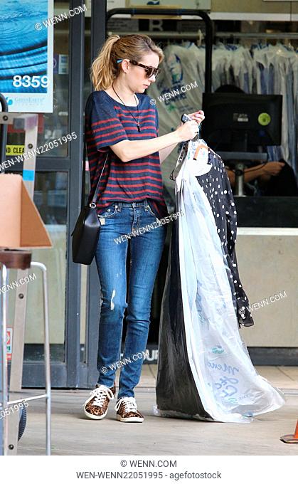 Emma Roberts picks up her dry cleaning in West Hollywood Featuring: Emma Roberts Where: Los Angeles, California, United States When: 08 Jan 2015 Credit: WENN