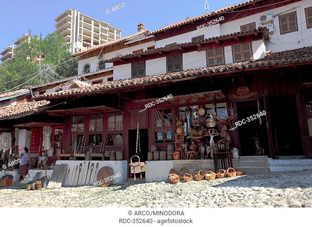 Shop, bazaar street, Kruje, Republic of Albania, the Balkans / Kruja