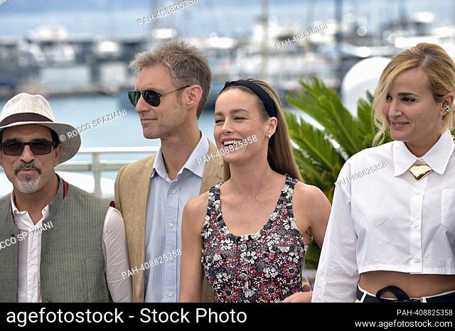 CANNES, FRANCE - MAY 16: Damián Szifron , Brie Larson Julia Ducournau attends the jury photocall at the 76th annual Cannes film festival at Palais des Festivals...