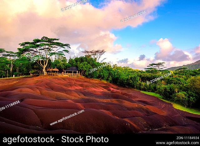 Chamarel seven coloured earths.Natural park, the most famous tourist place of Mauritius island