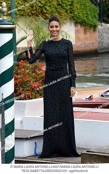 The actress Elisabetta Gregoraci arrives at Darsena of Hotel Excelsior at 73rd Venice Film Festival, Venice, ITALY-07-09-2016