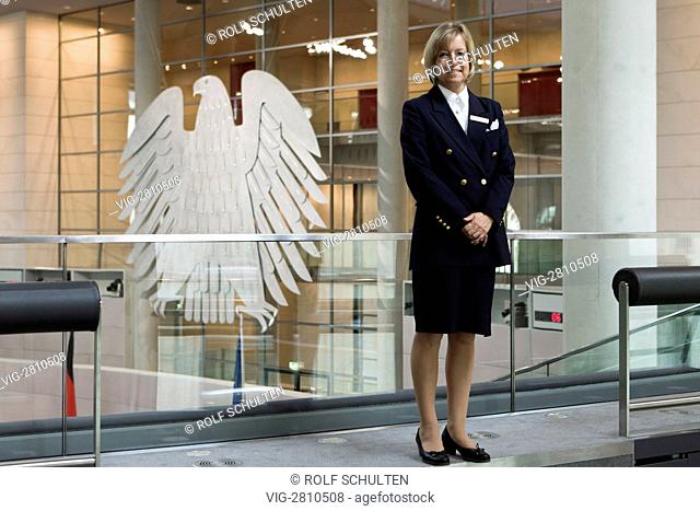 DEU, GERMANY, BERLIN, 07.04.2011: Brigitte RUBBEL, chief usher in the German Bundestag. - BERLIN, BERLIN, GERMANY, 07/04/2011
