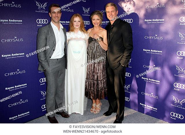13th Annual Chrysalis Butterfly Ball held at a private residence in Bel Air - Arrivals Featuring: James Van Der Beek, Kimberly Brook, Rebecca Gayheart-Dane