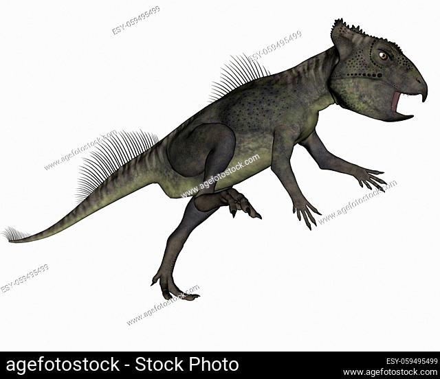 Archaeoceratops dinosaur roaring isolated in white background - 3D render