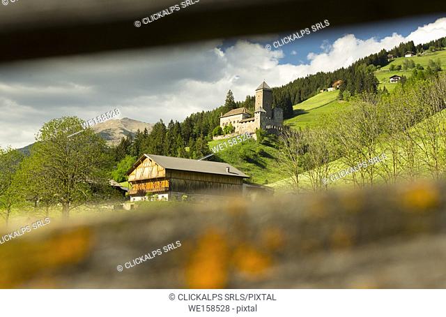 a view of the Castle of Burg Reinegg in Sarntal, Bolzano province, South Tyrol, Trentino Alto Adige, Italy