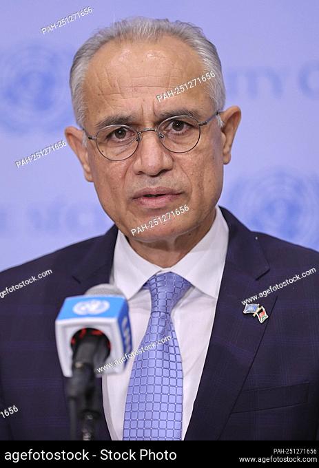 United Nations, New York, USA, August 06, 2021 - Ghulam M. Isaczai, Permanent Representative of the Islamic Republic of Afghanistan to the United Nations