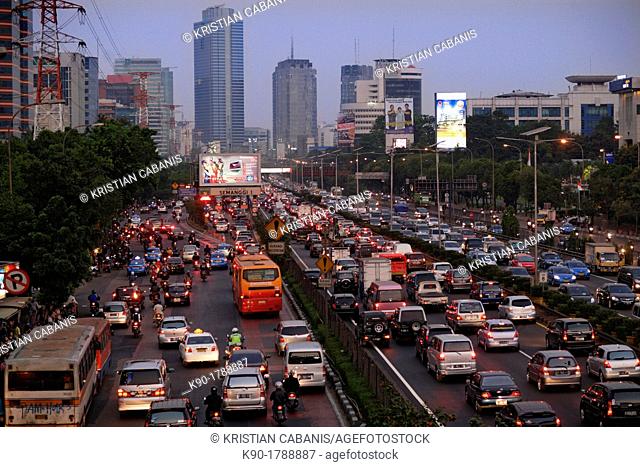Traffic, Jakarta, Java, Indonesia, Southeast Asia
