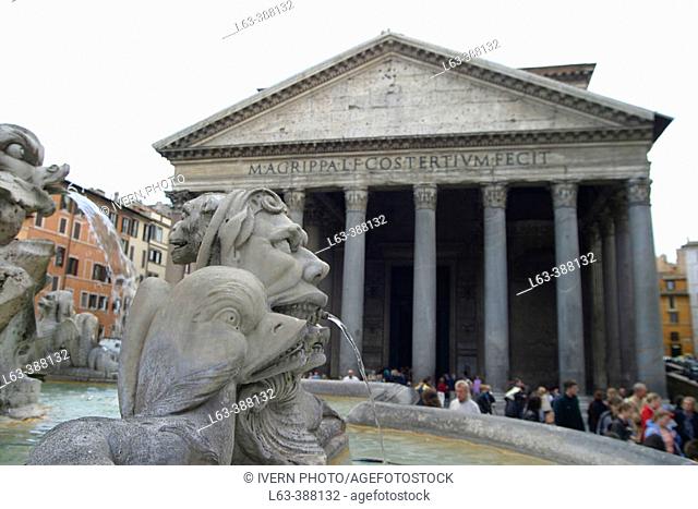 Agrippa's Pantheon in Piazza della Rotonda. Rome. Italy