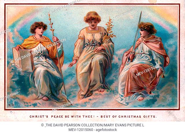 Religious Christmas card by Robert Dudley -- Christ's peace be with thee!