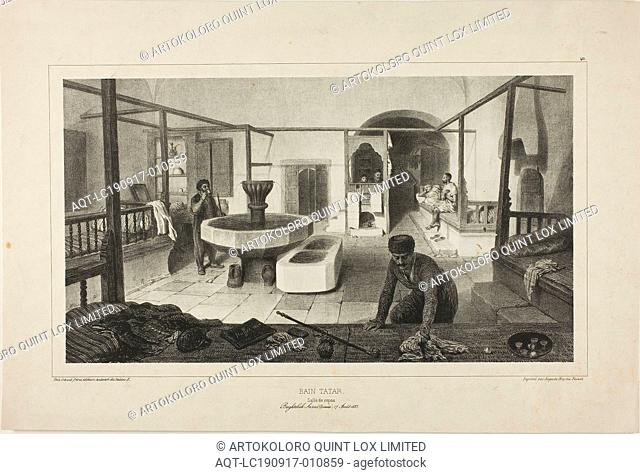 Tartar Bath, Resting Room, 1840, Denis Auguste Marie Raffet (French, 1804-1860), printed by Auguste Bry (French, 19th century)