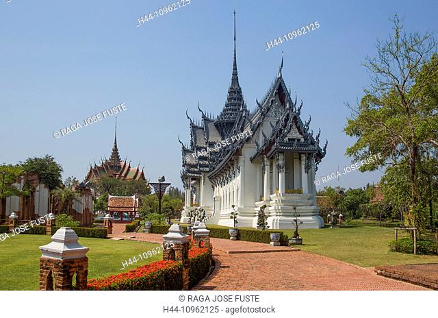Thailand, Asia, Bangkok, Ancient, Siam Park, Sanphet Prasat, Ayutthaya, architecture, colourful, culture, palace, park, touristic, travel