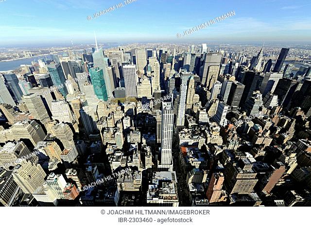 View from the Empire State Building to the north, Midtown Manhattan, New York City, New York, USA, North America