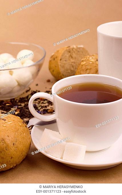 tea, mozzarella and bread