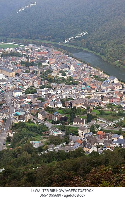 France, Ardennes, Meuse River Valley, Montherme, town overview