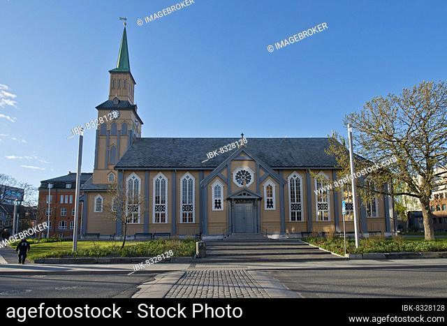 Tromso Domkirke, largest wooden church in Europe, Tromso, Norway, Europe