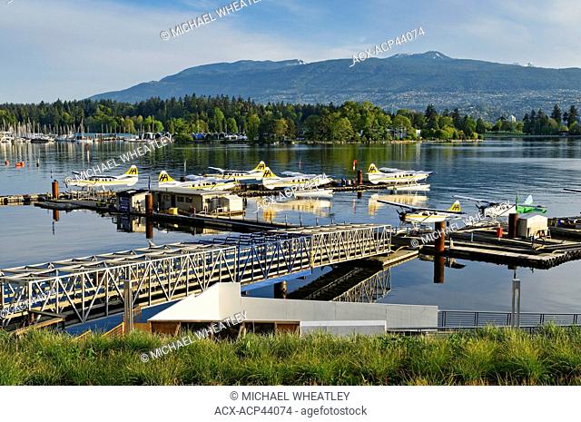 Harbour Air float planes, Coal Harbour float plane terminal, Vancouver British Columbia, Canada