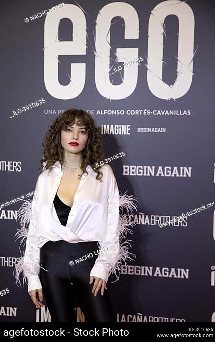 Gabriela Andrada attends to 'Ego' premiere at Capitol Cinema November 29, 2021 in Madrid, Spain