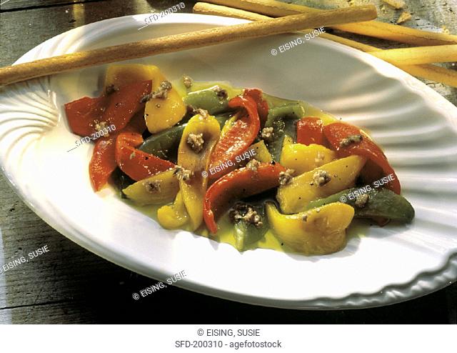 Marinated Bell Peppers wiith Buttery Anchivies