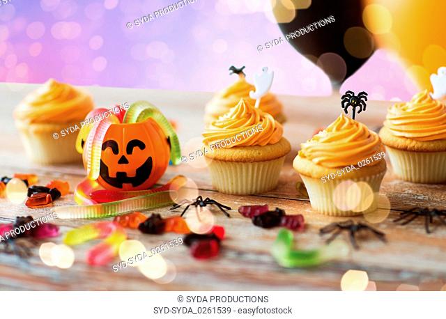 halloween party cupcakes or muffins on table
