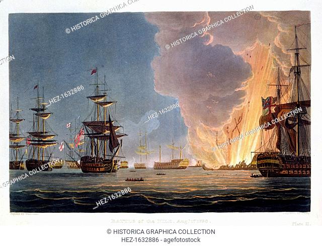 The Battle of the Nile, 1st August 1798 (1816). The British fleet under Nelson destroyed the French fleet in Aboukir Bay in a battle fought at night