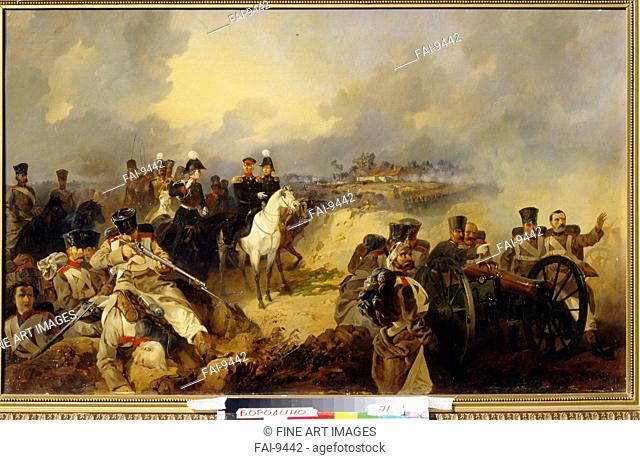 The Battle of Montmirail on February 11, 1814. Mikeshin, Mikhail Osipovitsch (1835-1896). Oil on canvas. Russian Painting of 19th cen. . 1857