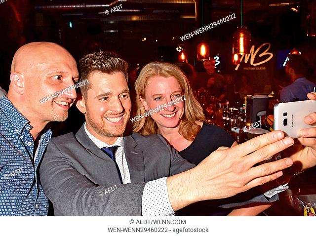 Michael Buble's Nobody But Me album listening party at Monkey Bar. Featuring: Michael Buble, fans Where: Berlin, Germany When: 31 Aug 2016 Credit: AEDT/WENN
