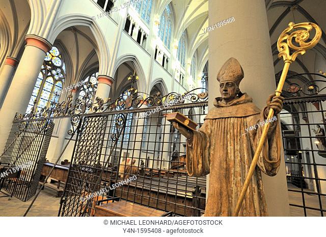 Statue of St  Bernhard of Clairvaux in the Cathedral of Altenberg in Odenthal
