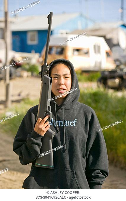 An Inuit on Shishmaref a tiny island between alaska and siberia in the Chukchi sea is home to around 600 inuits or eskimos As hunter gatherers their carbon...