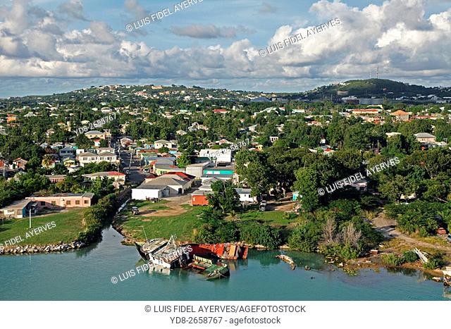 Panoramic view of St. John's, Antigua island, Antigua and Barbuda, Caribbean